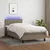 Vidaxl Box spring postelja z vzmetnico LED taupe 90x200 cm blago