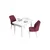 Hanah Home trpezarijski set Arp, sto i 2 stolice, bela ploča, bordo tkanina Babyface