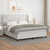 Vidaxl Box spring postelja z vzmetnico bela 180x200 cm umetno usnje