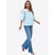Imily Bela Bluza svetlo modra/bela