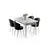 HANAH HOME Rasklopivi trpezarijski sto i stolice (5 delova) Asfel White Marble Anthracite