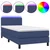 Vidaxl Box spring postelja z vzmetnico LED modra 90x190 cm blago