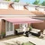 Skrovita tenda Crvena i bijela 500 × 300 cm Poliester i čelik