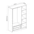 Hanah Home Garderober Kale-2282, 135x210x52 cm, Hrast