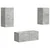 Set TV komoda Zidne 6 pcs Betonski sivi Konstruirano drvo