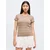 GAP Majica  svetlo modra / rjava / brokat / bela