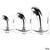 SuperLove Jewel Curved Anal Plug Set Silver-Clear Gem