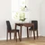 Vidaxl Jedilni stoli z blazinami 2 kosa Brown Solid Wood Rubber