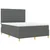 Vidaxl LED Box Spring Postelja Temno siva 140 x 200 cm blago