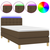 Vidaxl Box spring postelja z vzmetnico LED temno rjava 100x200cm blago