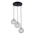 Luster na sajli DEVON 3xE27/15W/230V crna/prozirna