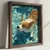 WallXpert uramljena MDF slika DOS014-50, korgi pliva u tirkiznoj vodi, 50 x 50 cm