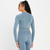 MP Womens Shape Seamless Long Sleeve Crop Top - Pebble Blue - XXS