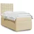 vidaXL vidaXL Box spring postelja z vzmetnico krem 80x200 cm blago, (21306002)