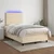 Vidaxl Box spring postelja z vzmetnico LED krem 120x190 cm blago