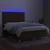 Vidaxl Box spring postelja z vzmetnico LED temno rjava 140x190cm blago