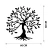 Wallity Zidna dekoracija Tree, 60x60 cm, 1.2mm, Crna