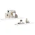 Polica na zidu Zidne 2 pcs Bijeli mramor 120 x 23,5 x 4 cm