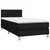 vidaXL Box spring postelja z vzmetnico LED črna 90x200 cm blago