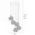 Opviq Luster Smoked-032, 114cm50x50cm, 5xE27, Sivi