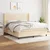 Vidaxl Box spring postelja z vzmetnico krem 160x200 cm blago