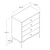 HANAH HOME Komoda Lizbon 537 Walnut White