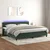 Vidaxl Box spring postelja z vzmetnico LED tem. zelena 200x200cm žamet
