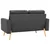 2-dijelni set sofa od tkanine tamnosivi