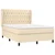 Vidaxl Box spring postelja z vzmetnico krem 140x200 cm blago