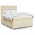 Vidaxl Box spring postelja z vzmetnico krem 140x190 cm blago