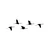 WallXpert metalni zidni ukras DK-FLY-BR101, ptice u letu, 5 dela, crni