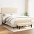 vidaXL vidaXL Box spring postelja z vzmetnico krem 140x190 cm blago, (20894151)