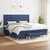 Vidaxl Box spring postelja z vzmetnico moder 200x200 cm blago