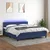 Vidaxl Box spring postelja z vzmetnico LED modra 160x200 cm blago