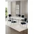 Hanah Home trpezarijski set Flori, sto i 6 stolica, bela ploča, antracit tkanina Babyface