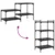Police za knjige 4 pcs Crna 60 x 40 x 1,5 cm Konstruirano drvo
