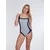 SUNFLAIR Enodelne kopalke temno modra/bela