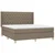 Vidaxl Box spring postelja z vzmetnico LED taupe 160x200 cm blago