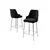 Hanah Home set od 4 barskih stolica Tera, crna tkanina Babyface, hromirane metalne noge
