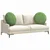 Jastučići za sjedenje 2 pcs Svijetlo zelena O60 x 21 cm Baršun