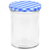 vidaXL Staklenke za džem s bijelo-plavim poklopcima 96 kom 400 ml