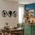 WallXpert metalni zidni ukras 5119, mapa sveta u 3 kružna panela, 3 x 38 cm, crni