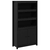 Visoka komoda crna 80 x 35 x 154 cm od masivne borovine