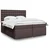 Vidaxl Box spring postelja z vzmetnico temno rjav 200x200 cm blago