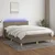 Vidaxl Box spring postelja z vzmetnico LED taupe 140x200 cm blago