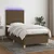 vidaXL vidaXL Box spring postelja z vzmetnico LED temno rjava 100x200cm blago, (20724091)