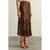 Trendyol Brown Premium High Quality Animal Print Satin Midi Skirt