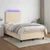 vidaXL Box spring postelja z vzmetnico LED krem 120x190 cm blago