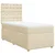 VIDAXL Box spring postelja z vzmetnico krem 90x200 cm blago
