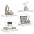 Polica na zidu Zidne 4 pcs Bijeli mramor 40 x 23,5 x 4 cm